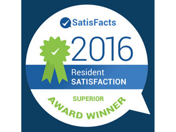 Voted Top Resident Satisfaction in 2016!